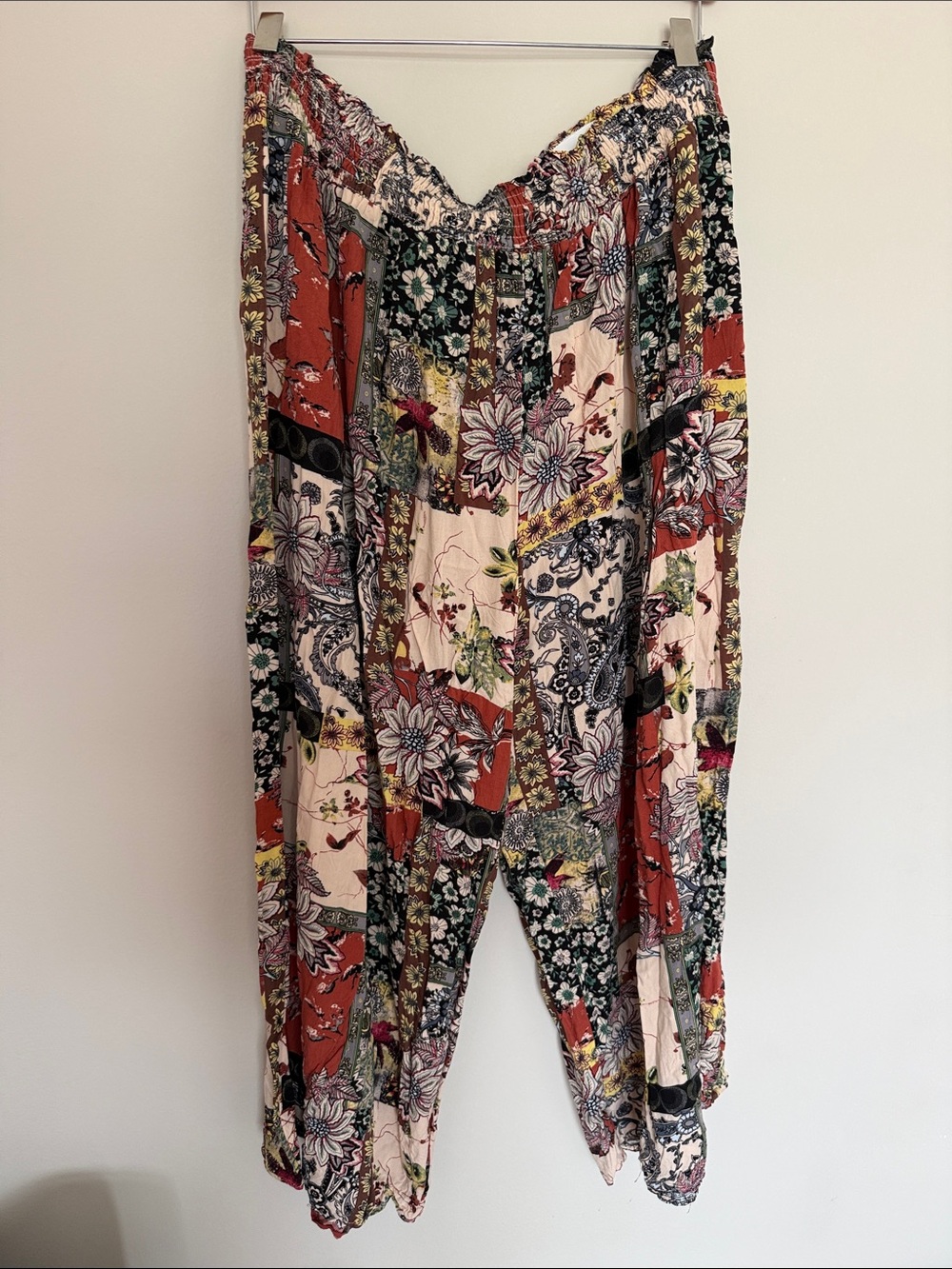 SHEIN Curve Wide Leg Flowy Palazzo Pants Boho Lounge Casual